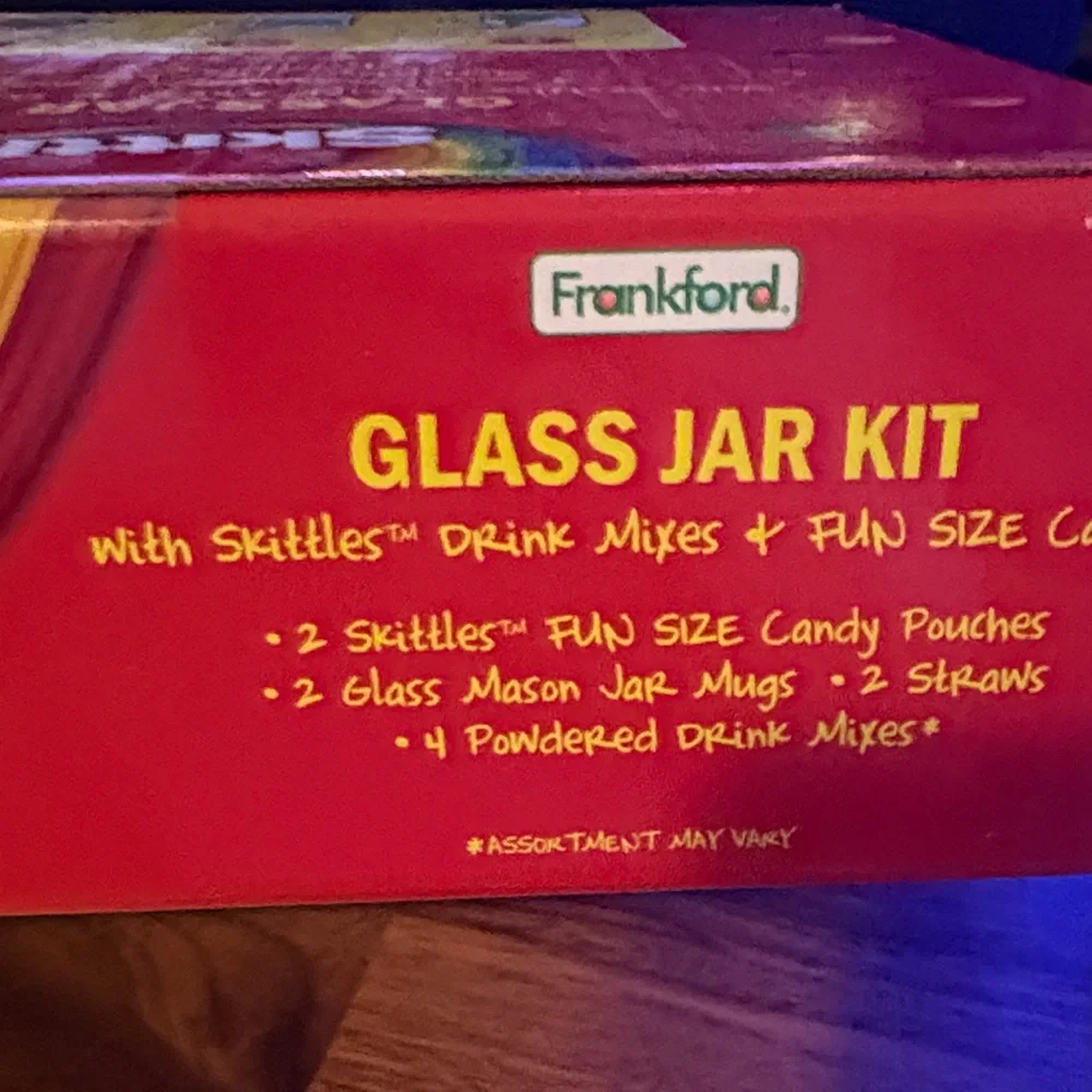 Skittles Glass Jar Kit and Drink mix